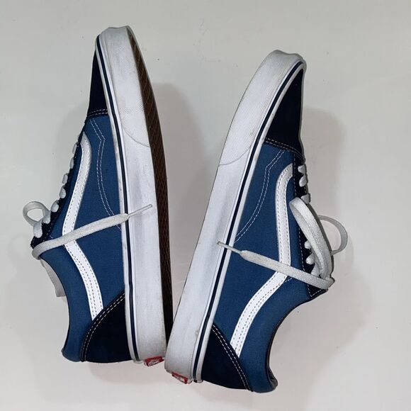 Vans Blue and White Old Skool Sneakers Size Unixes Women’s 12 Men 10.5 - Picture 7 of 13